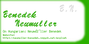 benedek neumuller business card